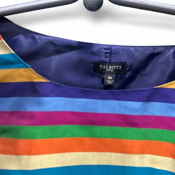 Talbots 100% silk Vibrant Multicolor‎ Striped Tank Top - Picture 4 of 4
